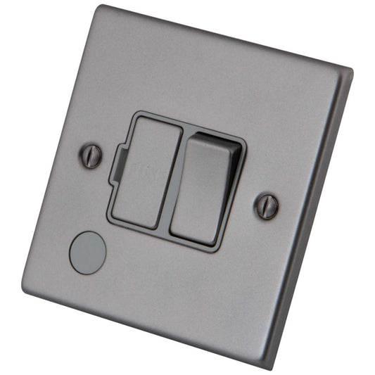 M2 Decorative 13A Switched Fused Spur with Flex Outlet Grey Insert Gunmetal