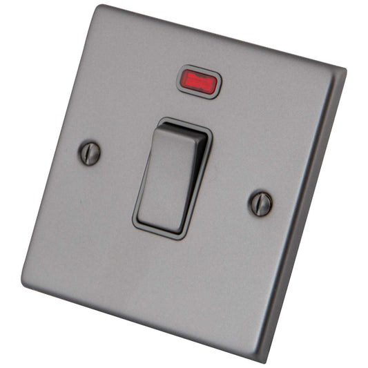 M2 Decorative 20A DP Switch with Neon Grey Insert Gunmetal