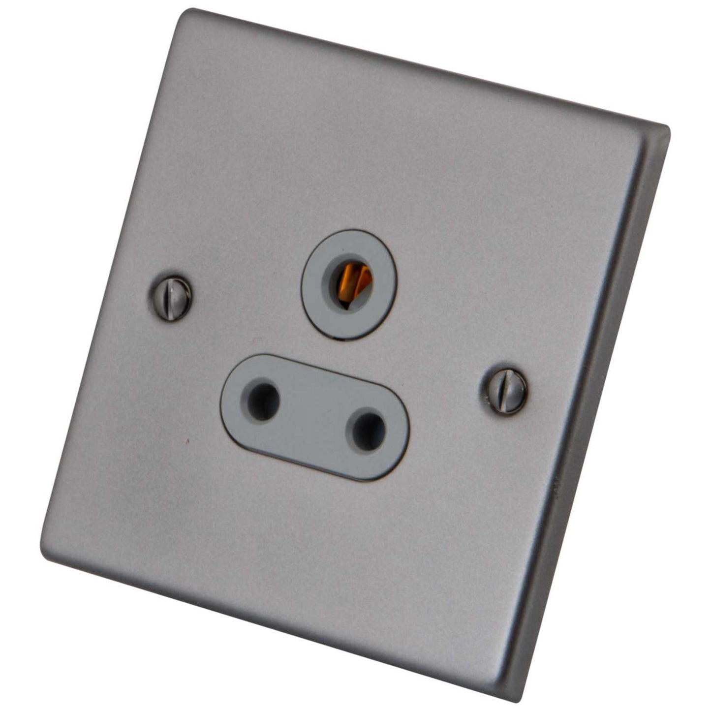 M2 Decorative 5A 1 Gang Unswitched Single Socket Grey Insert Gunmetal