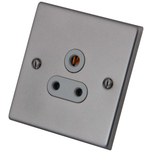 M2 Decorative 5A 1 Gang Unswitched Single Socket Grey Insert Gunmetal