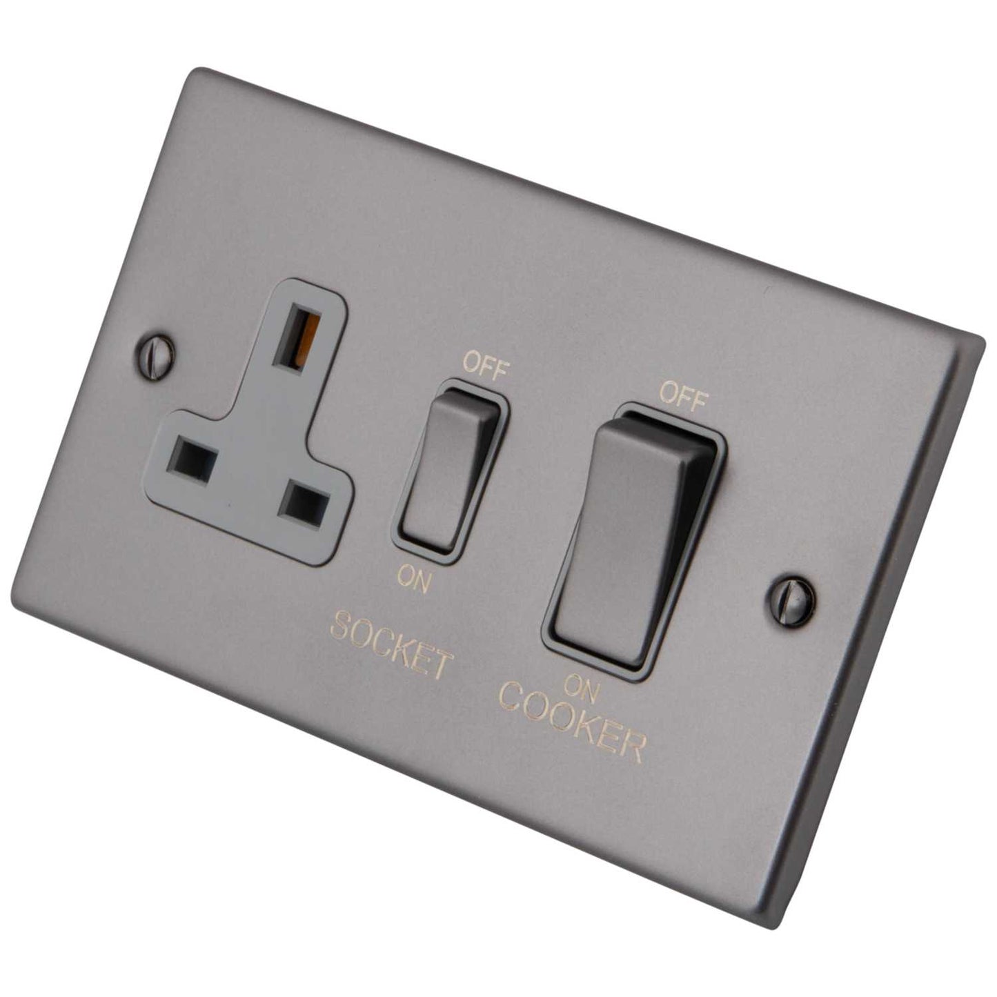 M2 Decorative 45A Cooker Control Unit Grey Insert Gunmetal