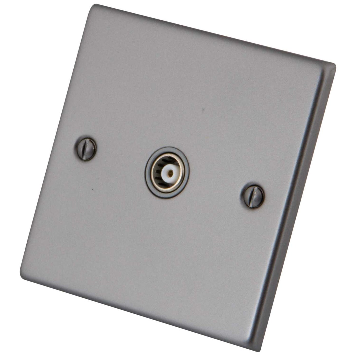 M2 Decorative 1 Gang Coaxial Socket Grey Insert Gunmetal