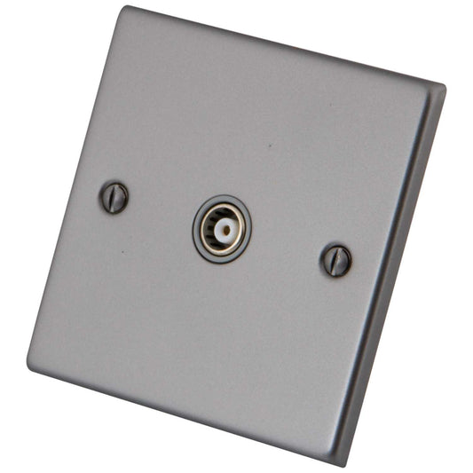 M2 Decorative 1 Gang Coaxial Socket Grey Insert Gunmetal