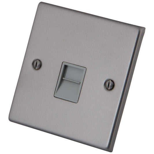M2 Decorative 1 Gang Secondary Telephone Grey Insert Gunmetal