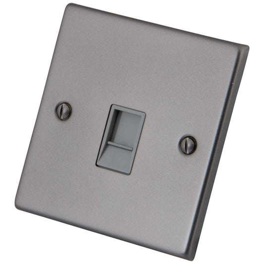 M2 Decorative 1 Gang CAT5E Data Outlet Grey Insert Gunmetal
