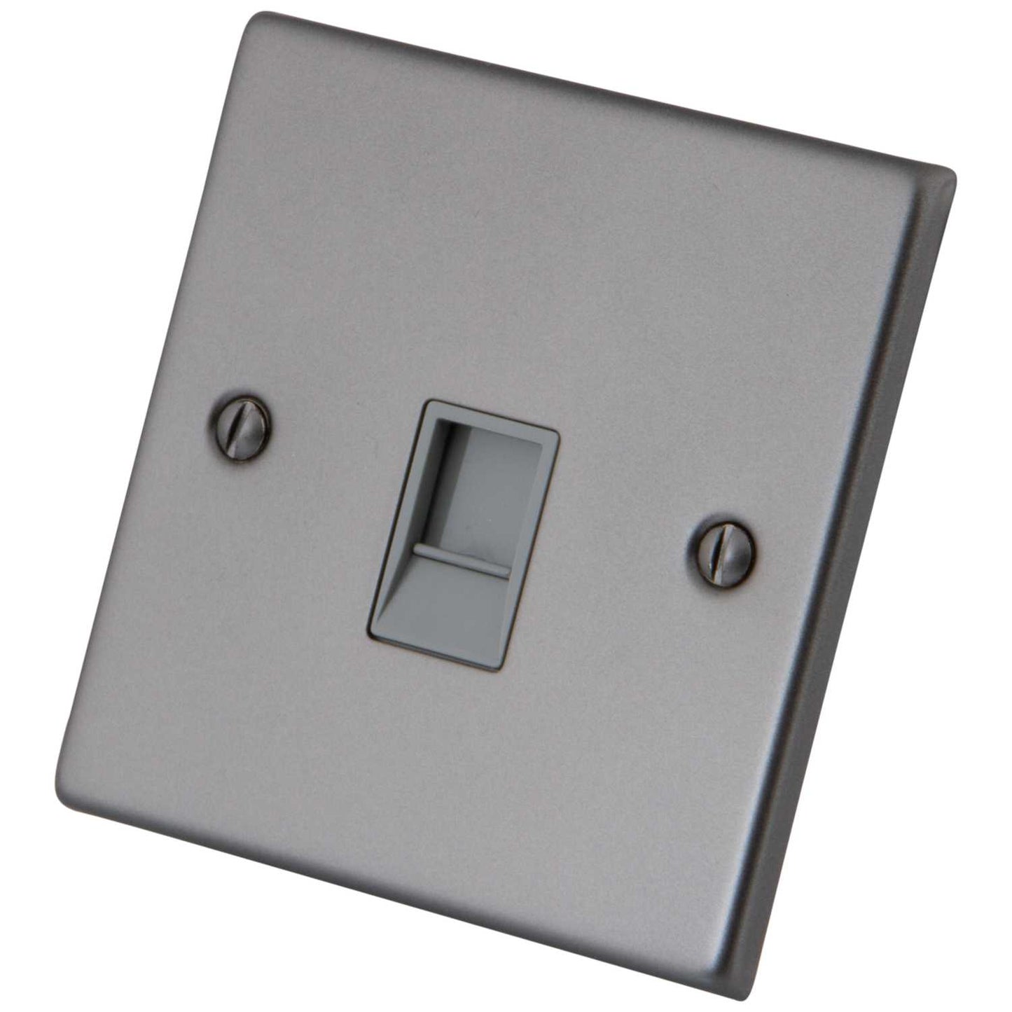 M2 Decorative 1 Gang RJ11 Telephone Socket Grey Insert Gunmetal