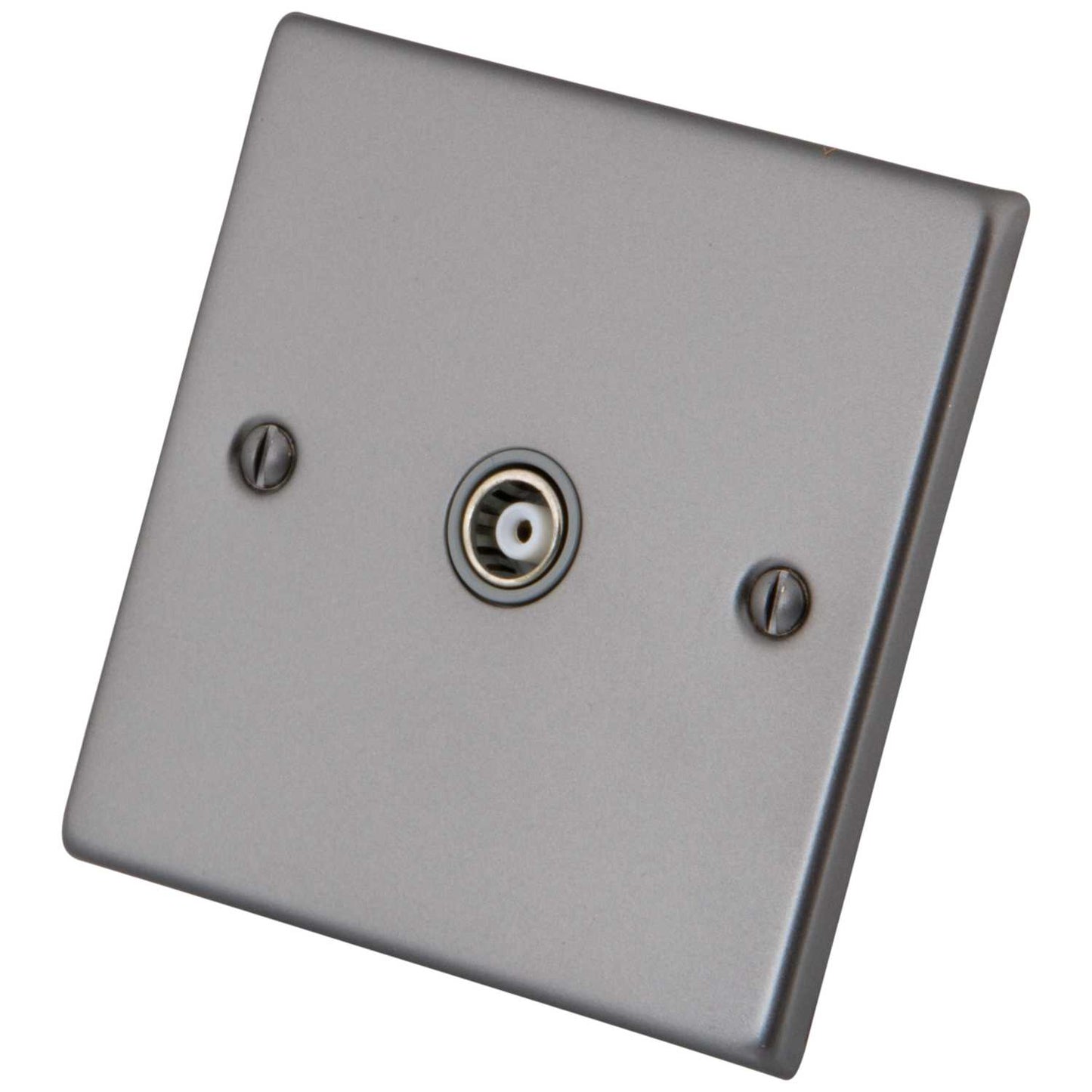M2 Decorative 1 Gang Isolated Coaxial Socket Grey Insert Gunmetal