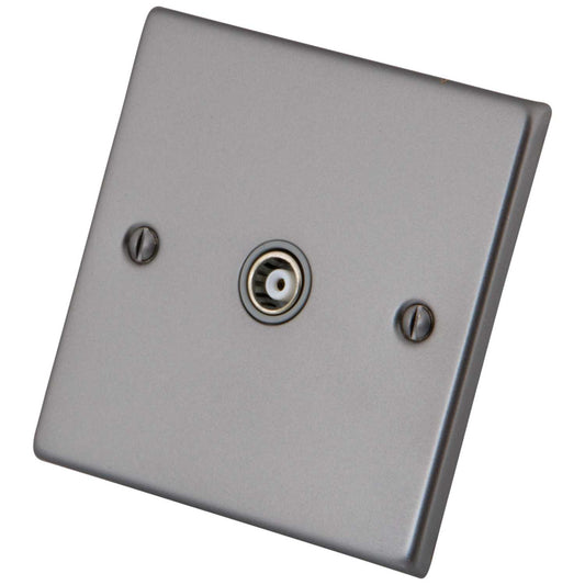 M2 Decorative 1 Gang Isolated Coaxial Socket Grey Insert Gunmetal