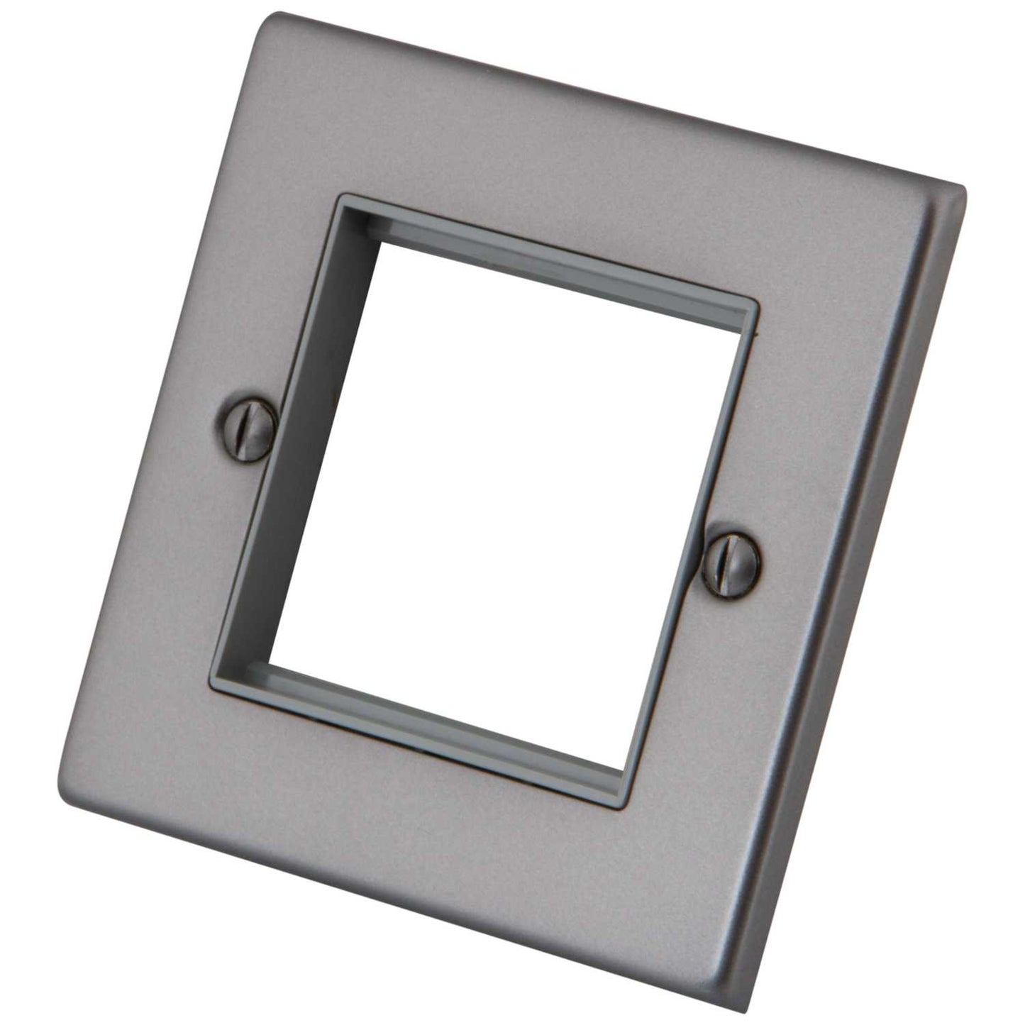 M2 Decorative 1 Gang 2 Euro Module Face Plate Gunmetal Grey Insert