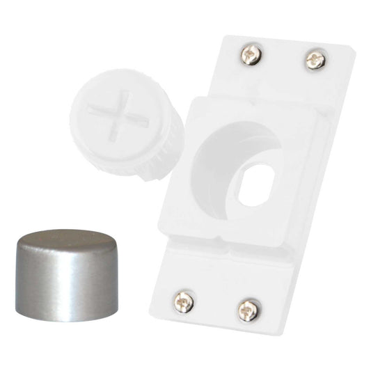 M2 Decorative Dimmer Assembly Module White with Brushed Stainless Steel Cap