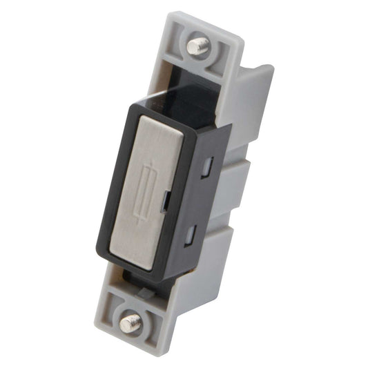 M2 Decorative 13A Fused Module Black Insert Brushed Stainless Steel