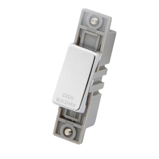 M2 Decorative 10A Double Pole Switch Module marked Dish Washer Polished Stainless Steel