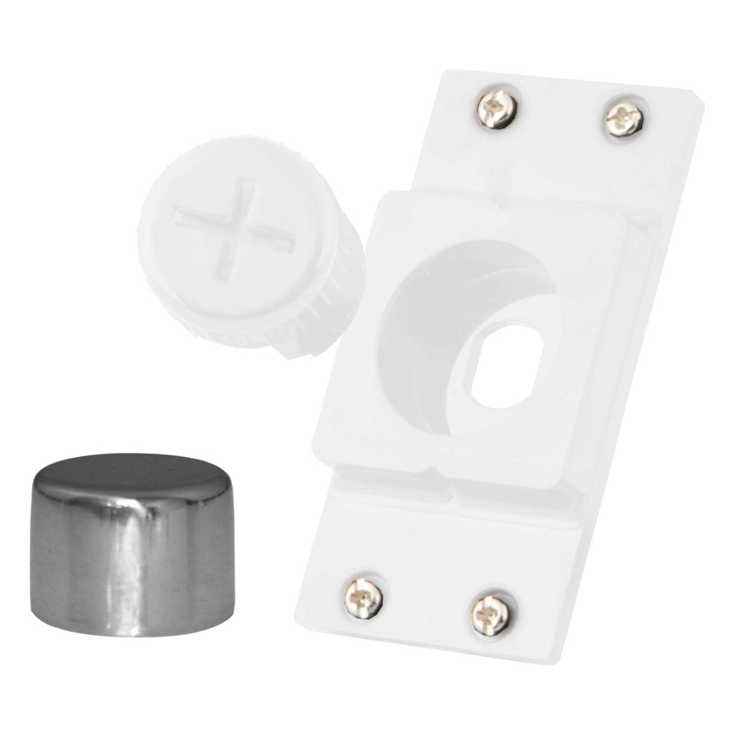 M2 Decorative Dimmer Assembly Module White with Polished Stainless Steel Cap
