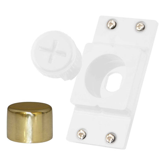 M2 Decorative Dimmer Assembly Module White with Polished Brass Cap