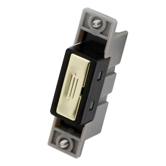 M2 Decorative 13A Fused Module Black Insert Polished Brass