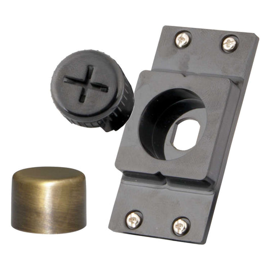 M2 Decorative Dimmer Assembly Module Black with Antique Brass Cap
