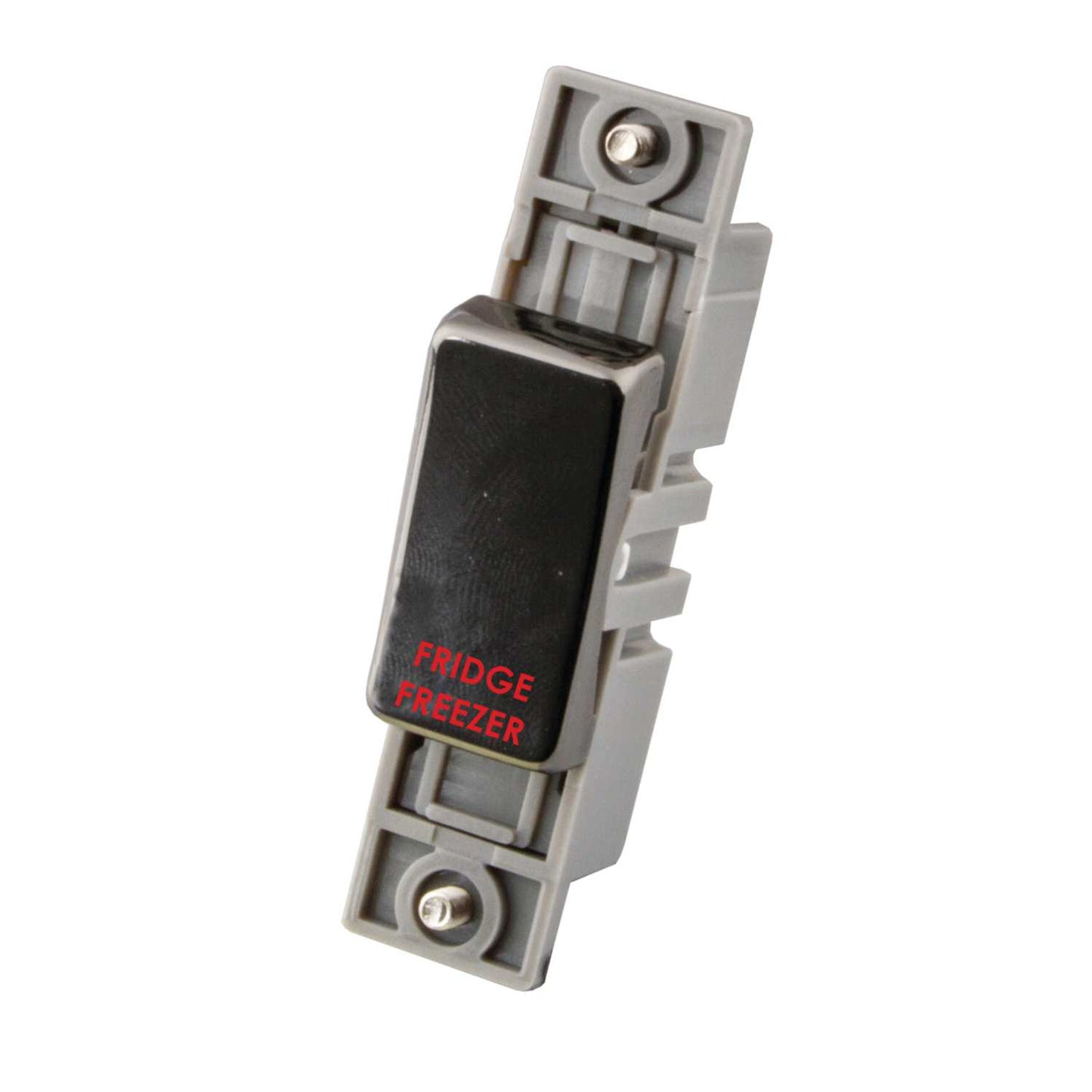 M2 Decorative 10A Double Pole Switch Module marked Fridge Freezer Black Nickel