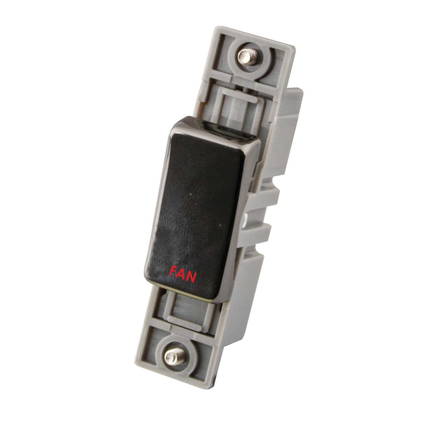 M2 Decorative 10A Double Pole Switch Module marked Fan Black Nickel