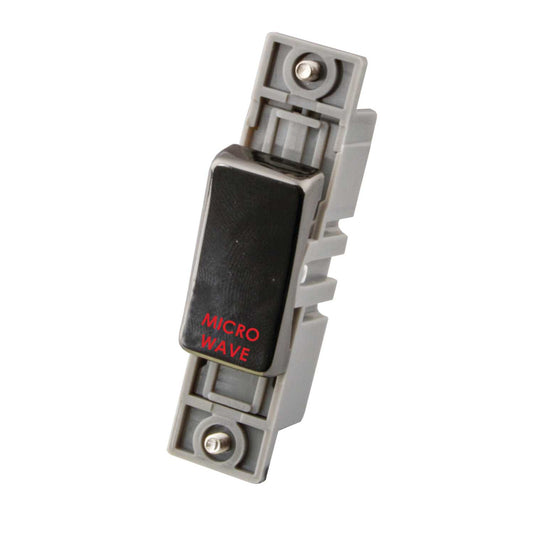 M2 Decorative 10A Double Pole Switch Module marked Microwave Black Nickel