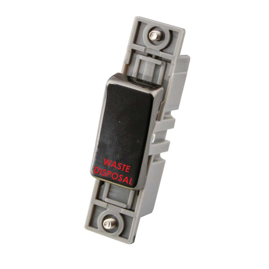 M2 Decorative 10A Double Pole Switch Module marked Waste Disposal Black Nickel