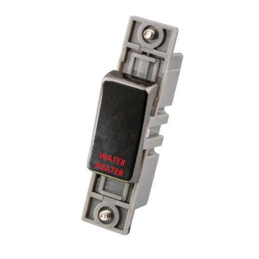 M2 Decorative 10A Double Pole Switch Module marked Water Heater Black Nickel