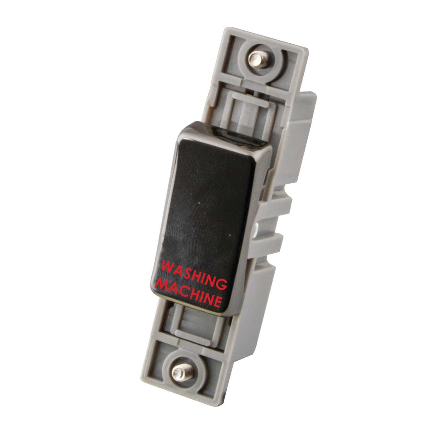 M2 Decorative 10A Double Pole Switch Module marked Washing Machine Black Nickel