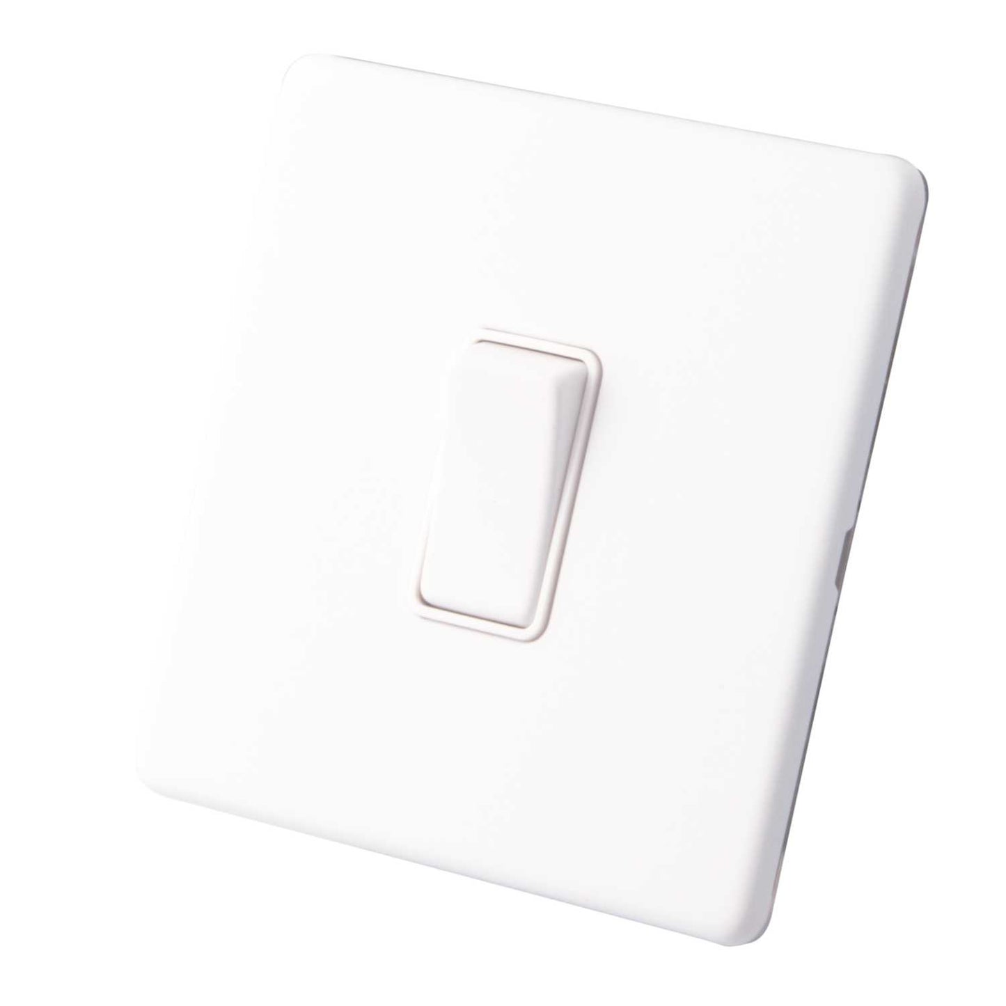 M2 Decorative Screwless 10A 1 Gang Intermediate Switch White Insert Painted Matt White