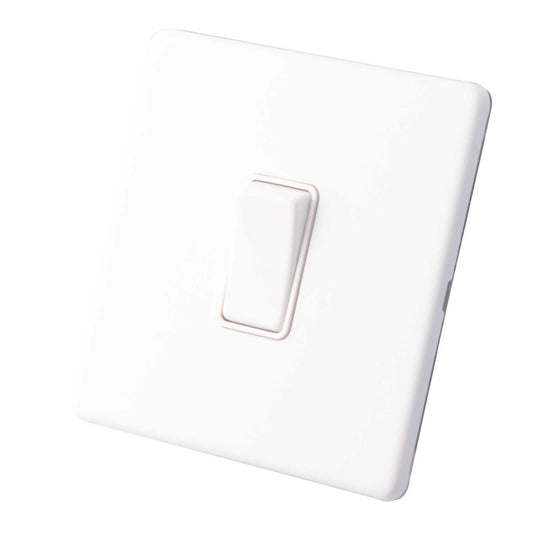 M2 Decorative Screwless 10A 1 Gang Intermediate Switch White Insert Painted Matt White