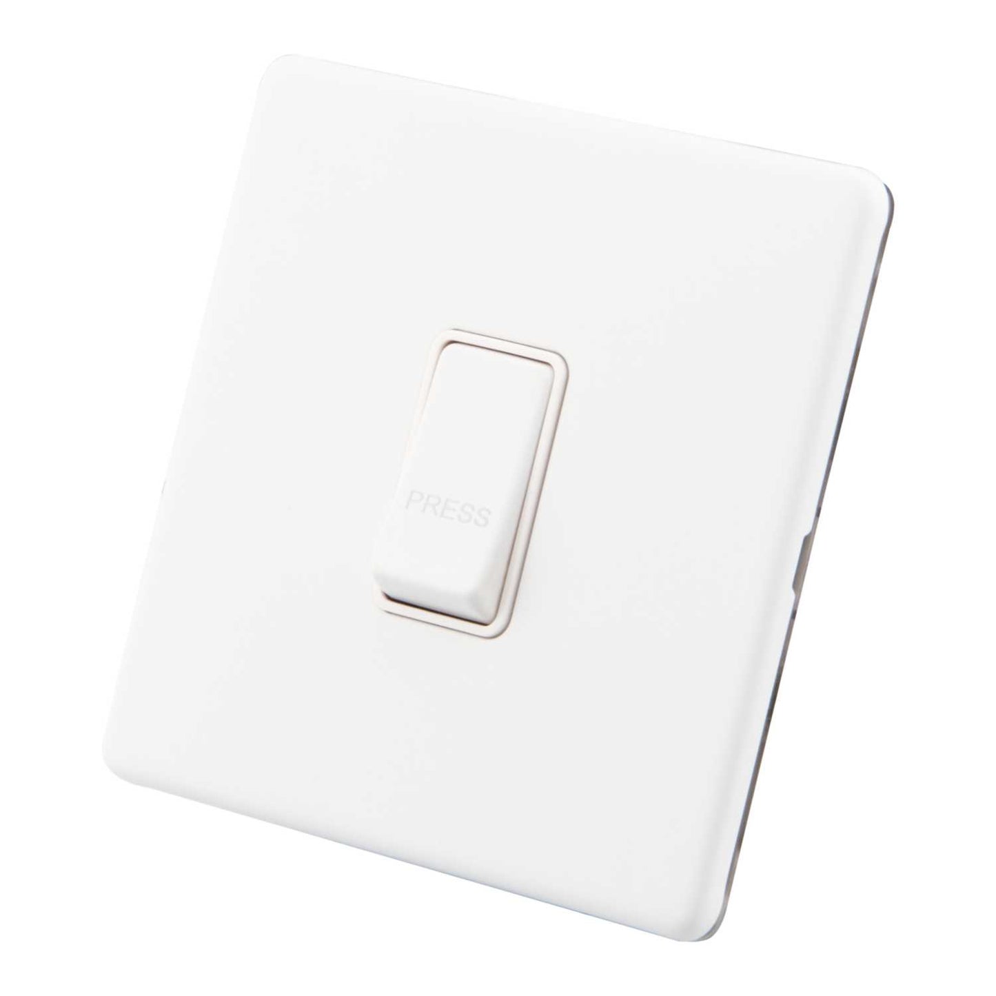 M2 Decorative Screwless 10A 1 Gang 2 Way Retractive Switch White Insert Painted Matt White