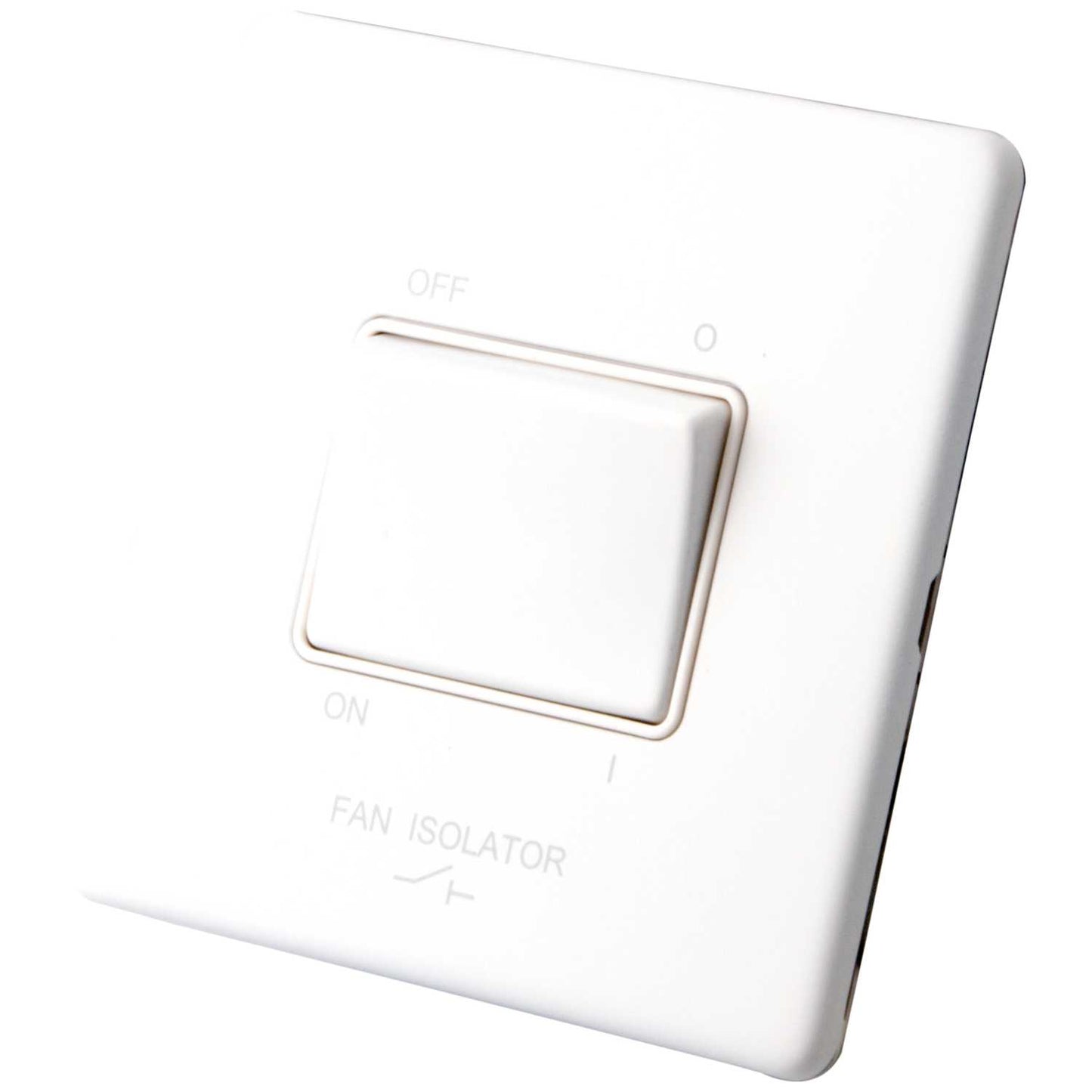 M2 Decorative Screwless 6A Triple Pole Fan Isolator White Insert Painted Matt White