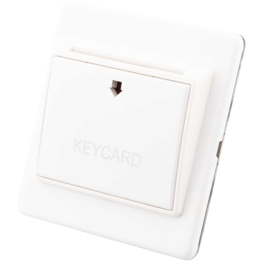 M2 Decorative Screwless 32A Key Card Switch White Insert Painted Matt White