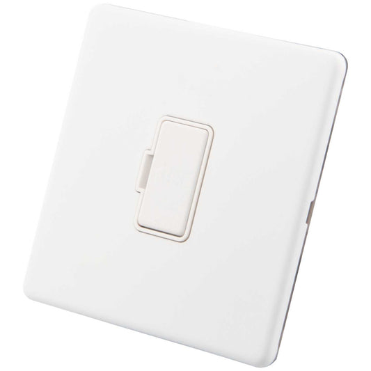 M2 Decorative Screwless 13A Unswitched Fused Spur White Insert Painted Matt White