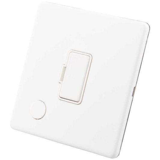 M2 Decorative Screwless 13A Unswitched Fused Spur with Flex Outlet White Insert Painted Matt White
