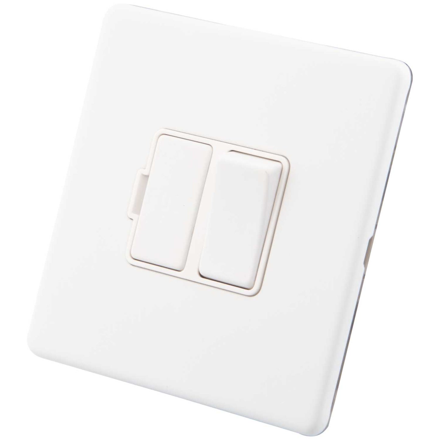 M2 Decorative Screwless 13A Switched Fused Spur White Insert Painted Matt White