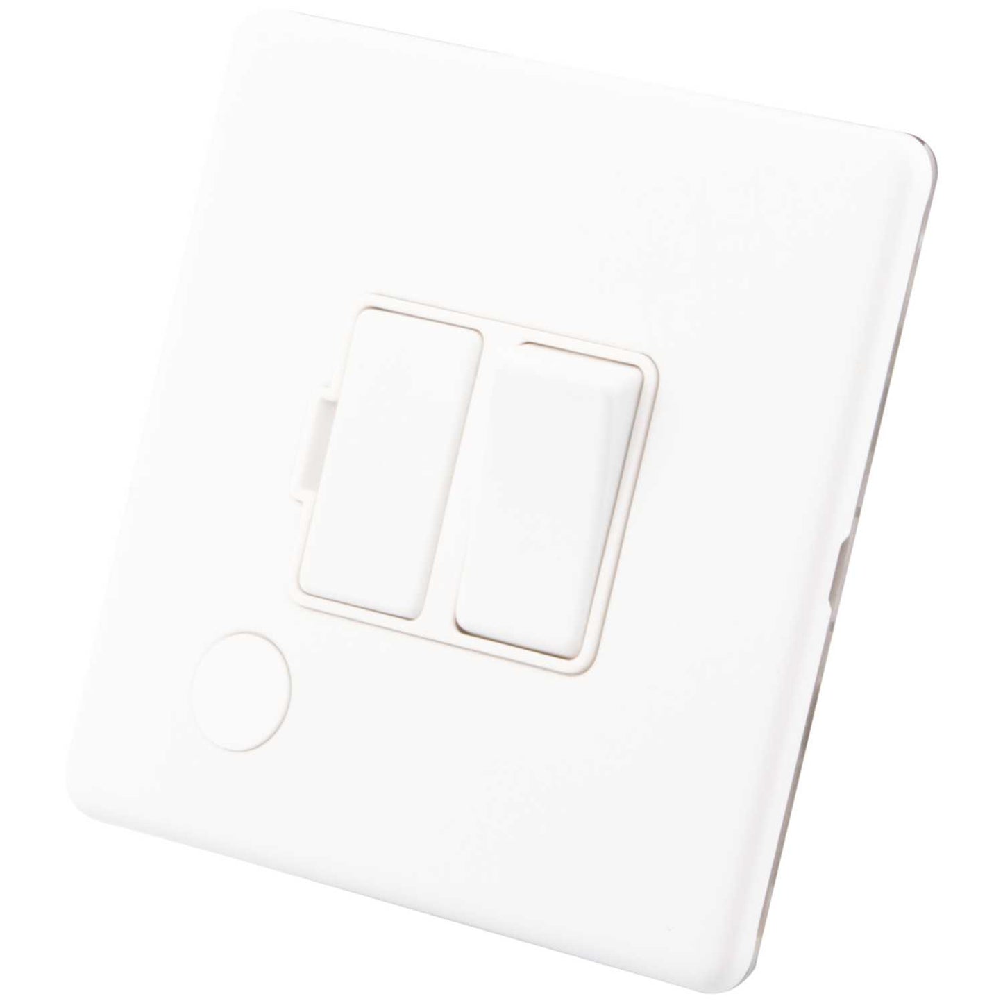 M2 Decorative Screwless 13A Switched Fused Spur with Flex Outlet White Insert Painted Matt White