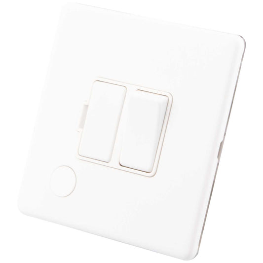M2 Decorative Screwless 13A Switched Fused Spur with Flex Outlet White Insert Painted Matt White