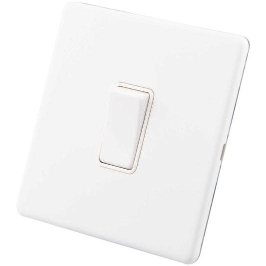 M2 Decorative Screwless 20A DP Switch White Insert Painted Matt White