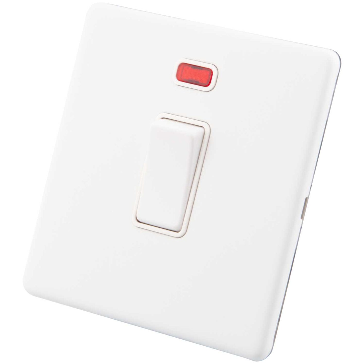 M2 Decorative Screwless 20A DP Switch with Neon White Insert Painted Matt White