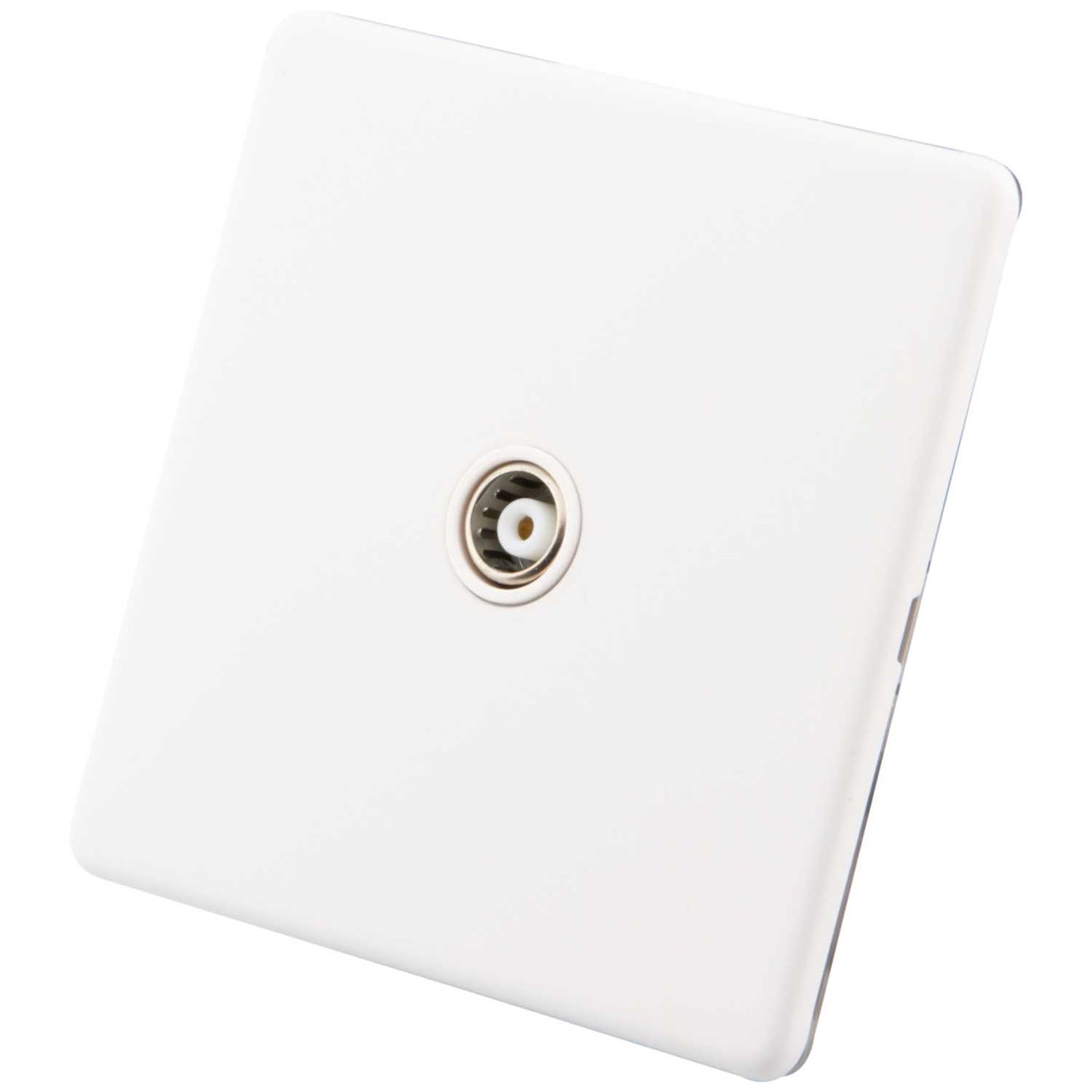 M2 Decorative Screwless 1 Gang Coaxial Socket White Insert Painted Matt White