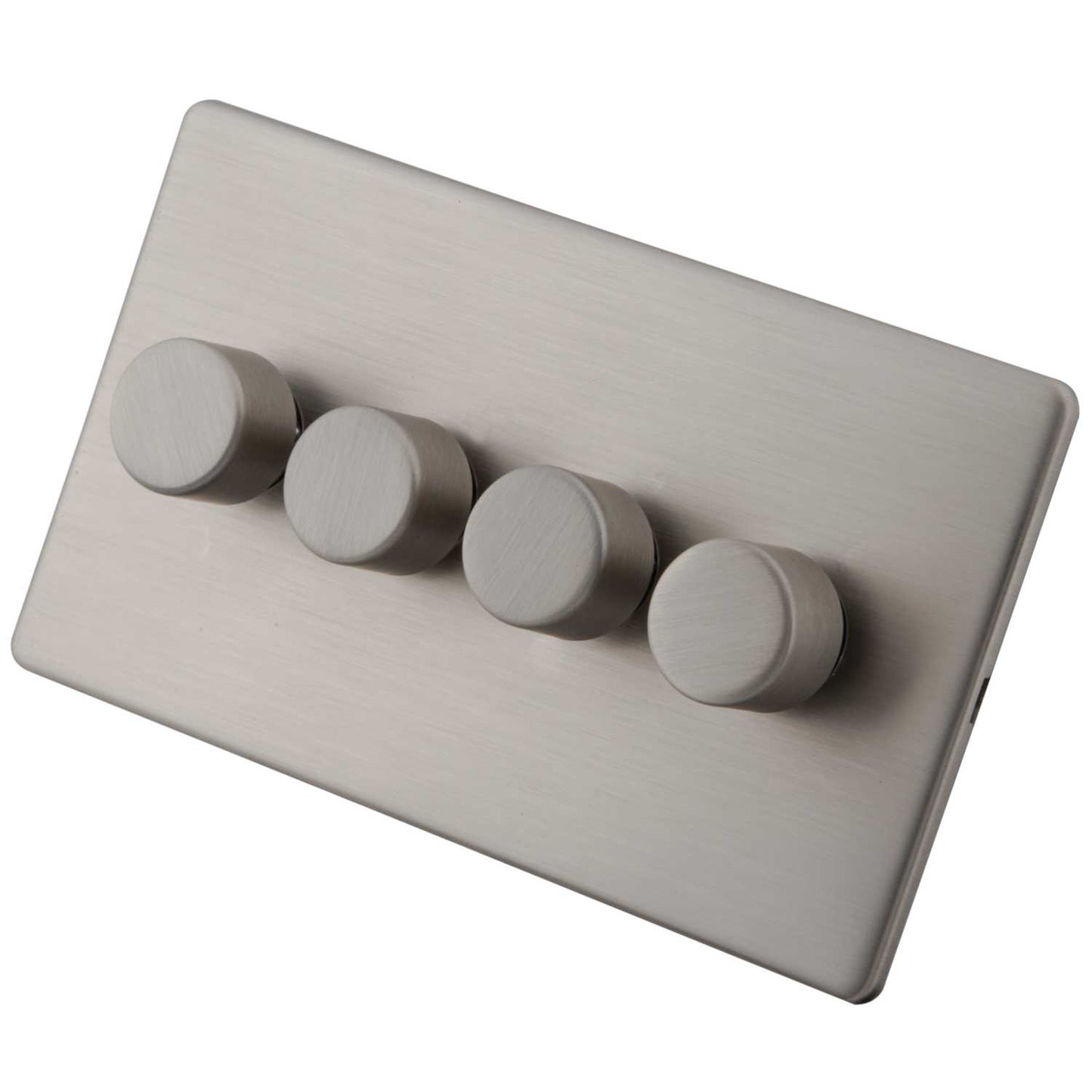 M2 Decorative Screwless 400W 4 Gang 2 Way Intelligent Dimmer Brushed Stainless Steel