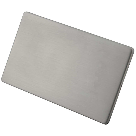 M2 Decorative Screwless 2 Gang Blank Plate Brushed Stainless Steel