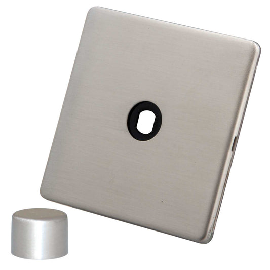 M2 Decorative Screwless 1 Gang Unfurnished Dimmer Plate Brushed Stainless Steel