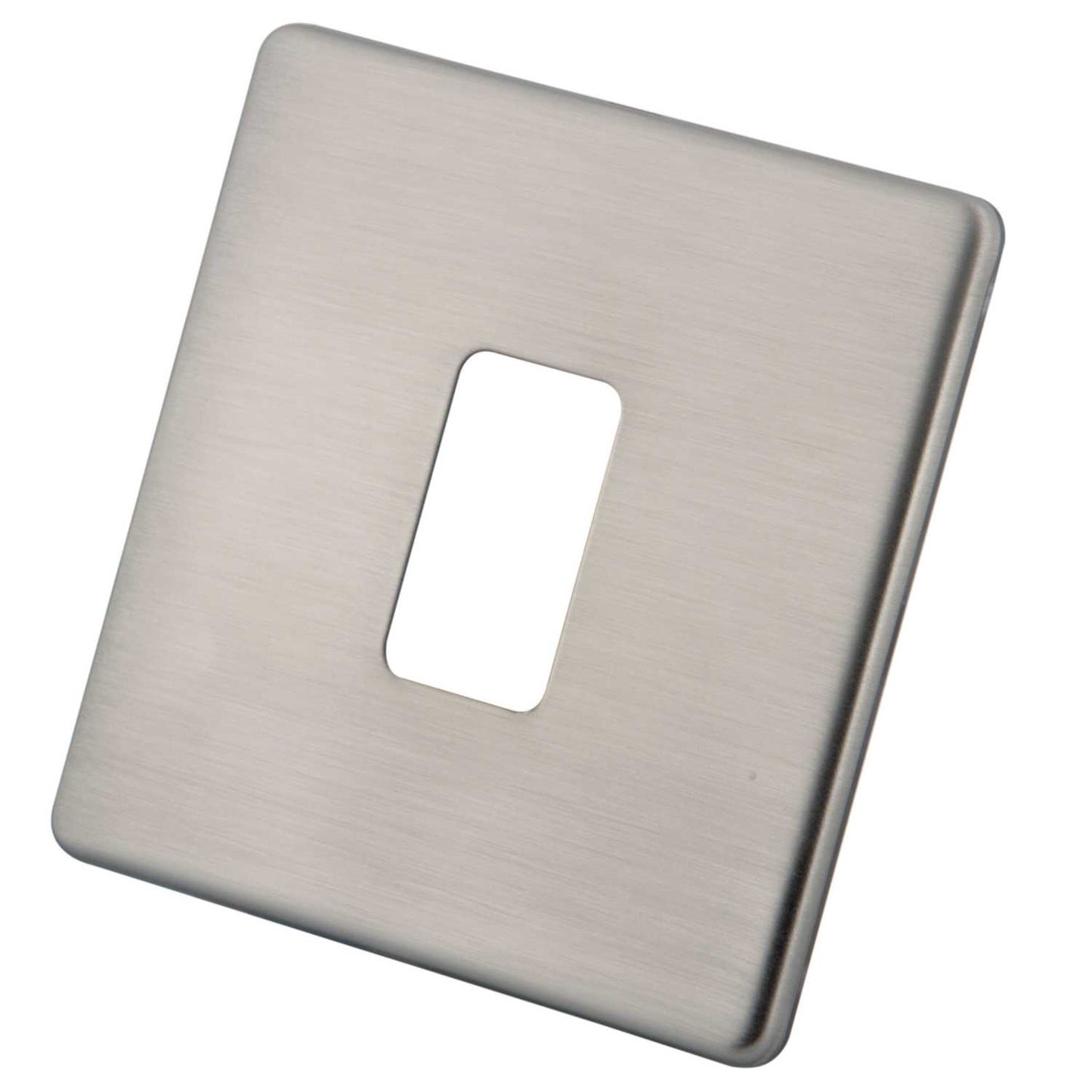M2 Decorative Screwless 1 Gang Grid Front Plate Brushed Stainless Steel