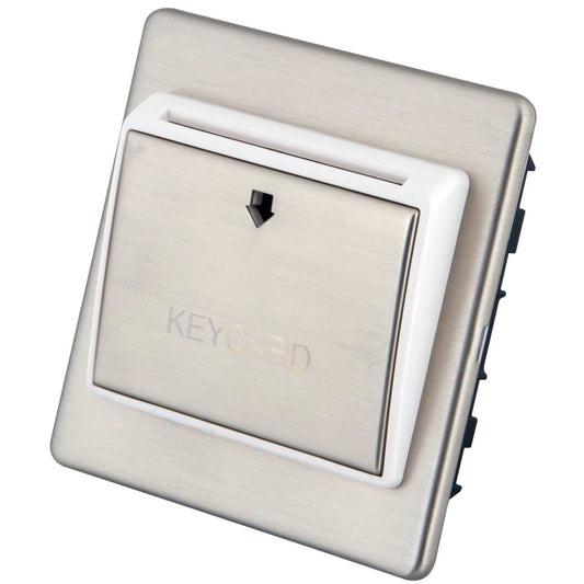 M2 Decorative Screwless 32A Key Card Switch White Insert Brushed Stainless Steel