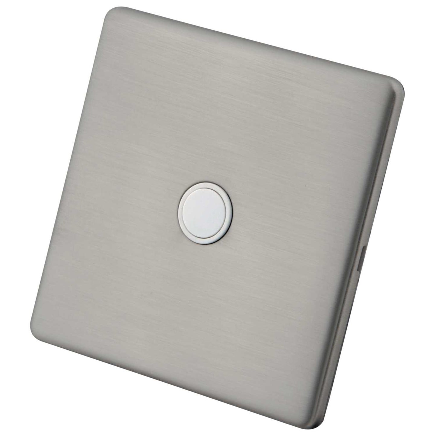 M2 Decorative Screwless 20A Flex Outlet White Insert Brushed Stainless Steel