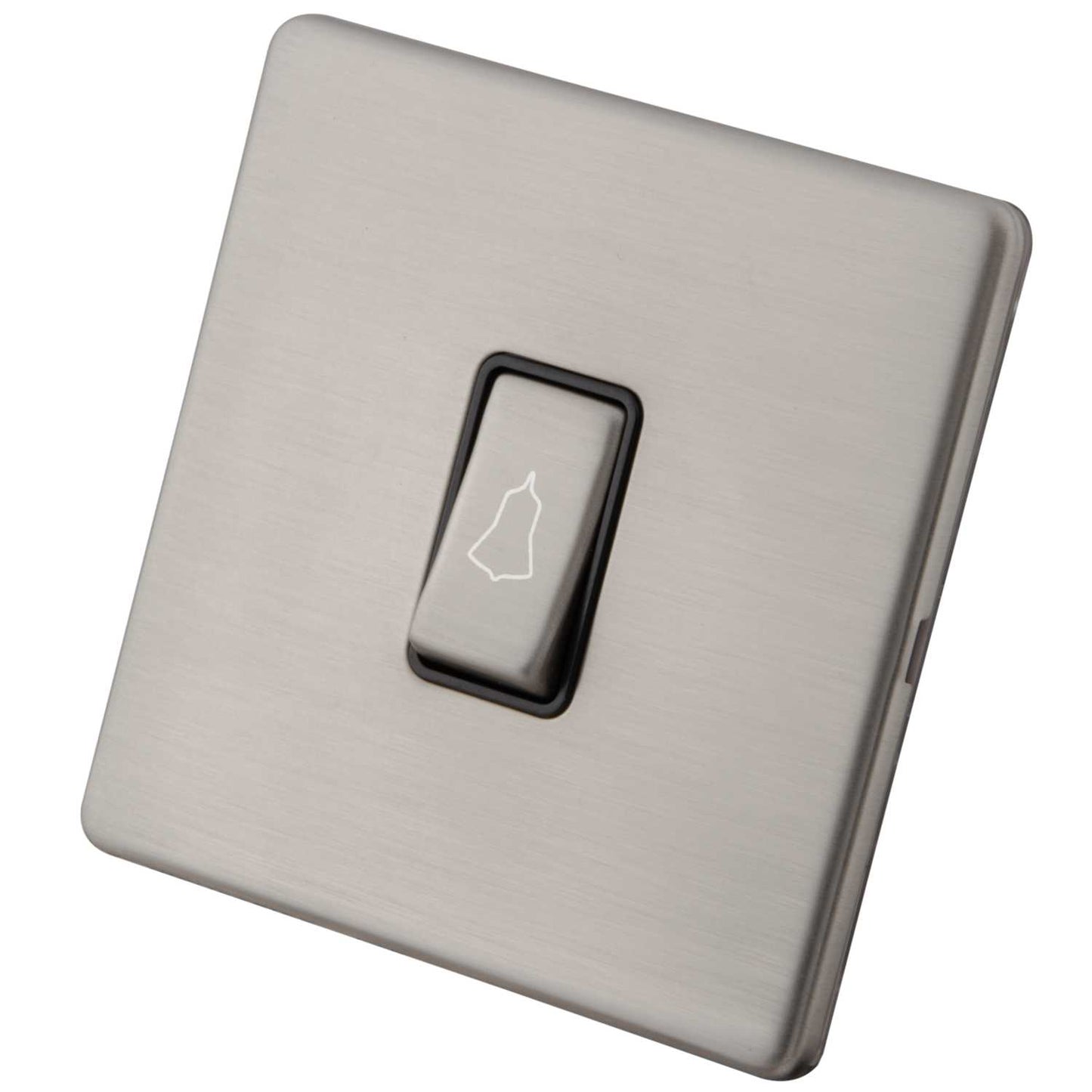 M2 Decorative Screwless 10A 1 Gang Retractive Switch Black Insert Brushed Stainless Steel