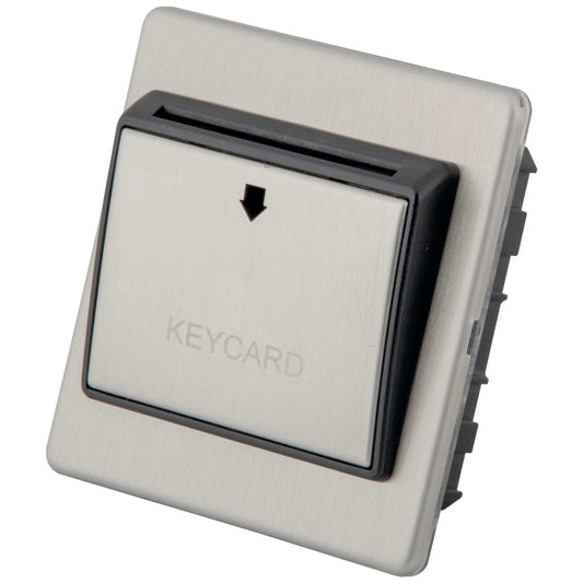 M2 Decorative Screwless 32A Key Card Switch Black Insert Brushed Stainless Steel