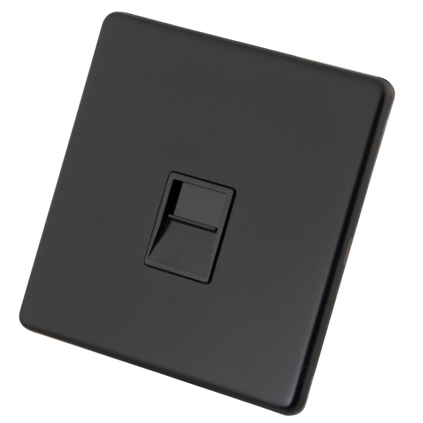 M2 Decorative Screwless 1 Gang Secondary Telephone Black Insert Painted Matt Black