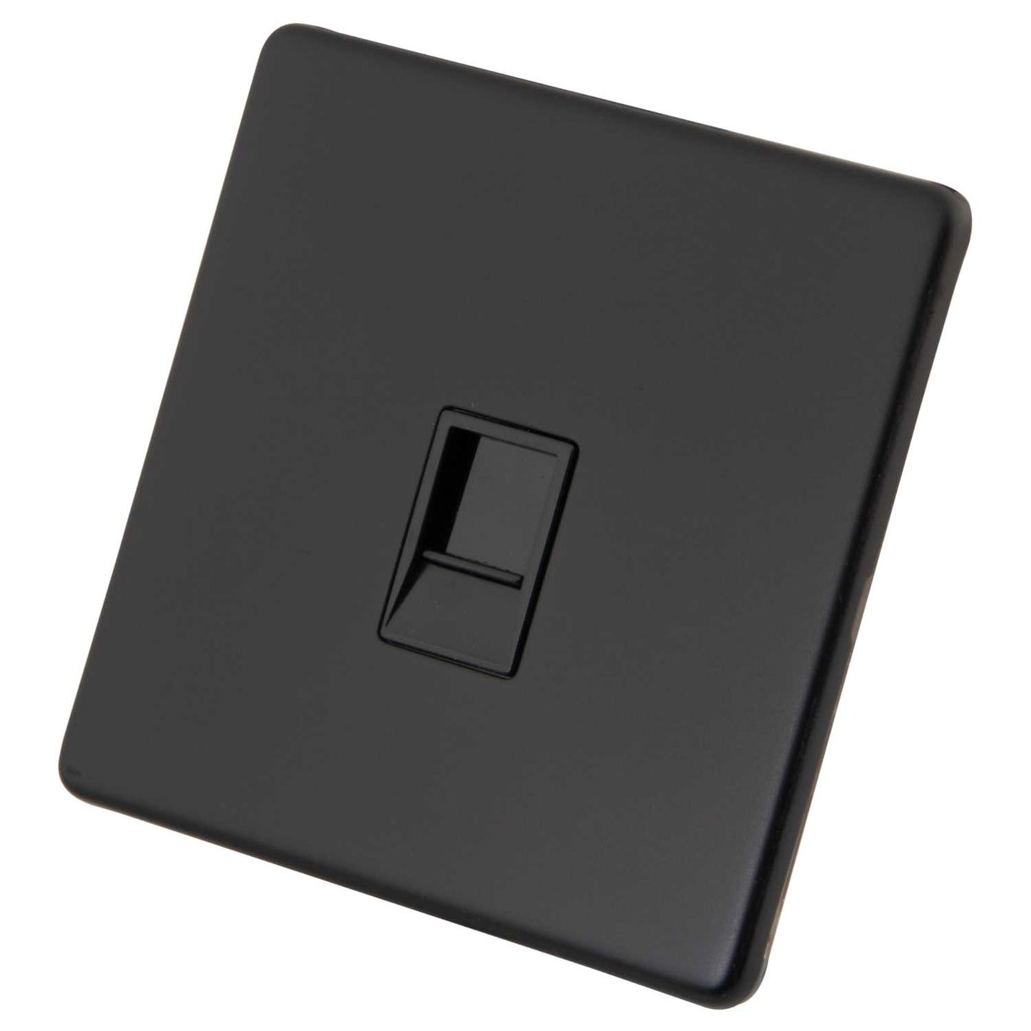 M2 Decorative Screwless 1 Gang CAT6 Socket Black Insert Painted Matt Black