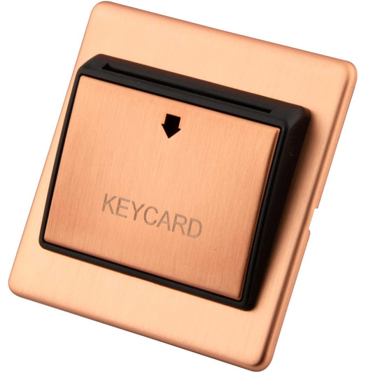 M2 Decorative Screwless 32A Key Card Switch Black Insert Copper